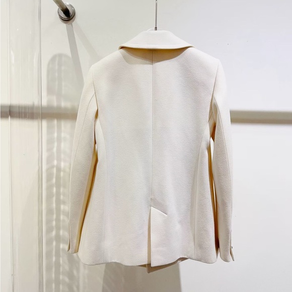 Authentic CHANEL Women's Cream Double-Breasted Pea Coat - Picture 7 of 7
